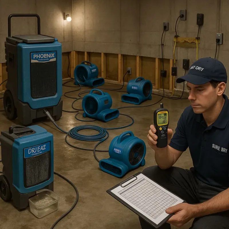 Structural Drying and Dehumidification process in Wellborn, FL